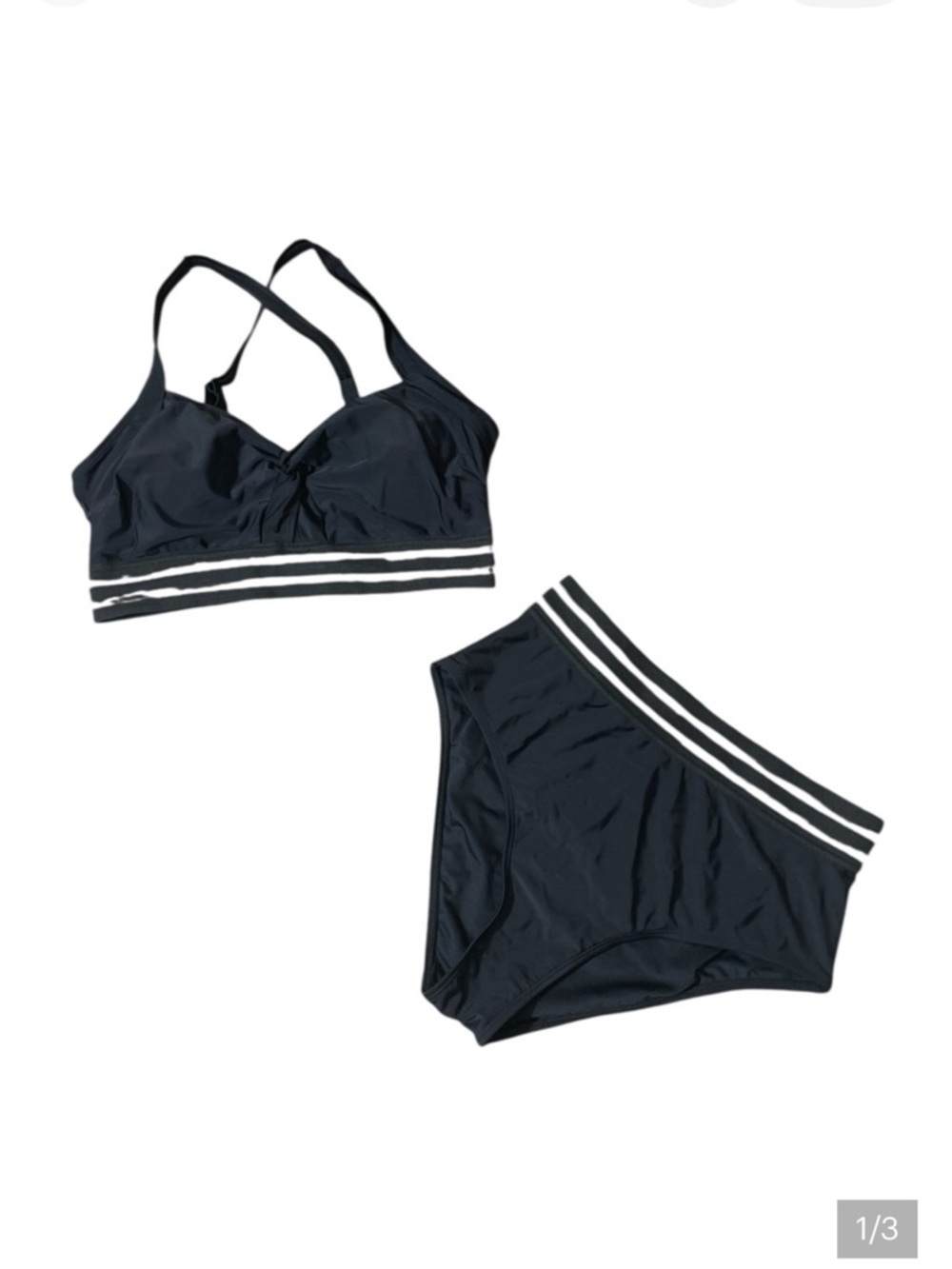 D8- Women’s Large Fits 6/8 - Two-Piece Swimsuit with Sheer stripe Detail